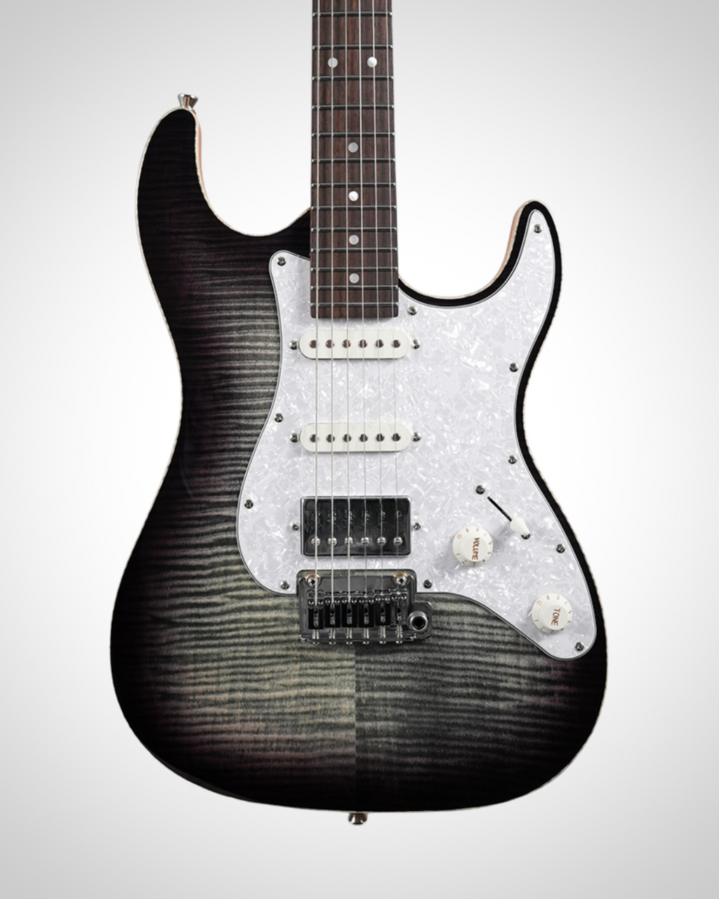 Nameless S-Class Deluxe 325RFT - Rosewood Fingerboard - Obsidian Burst Flame Top